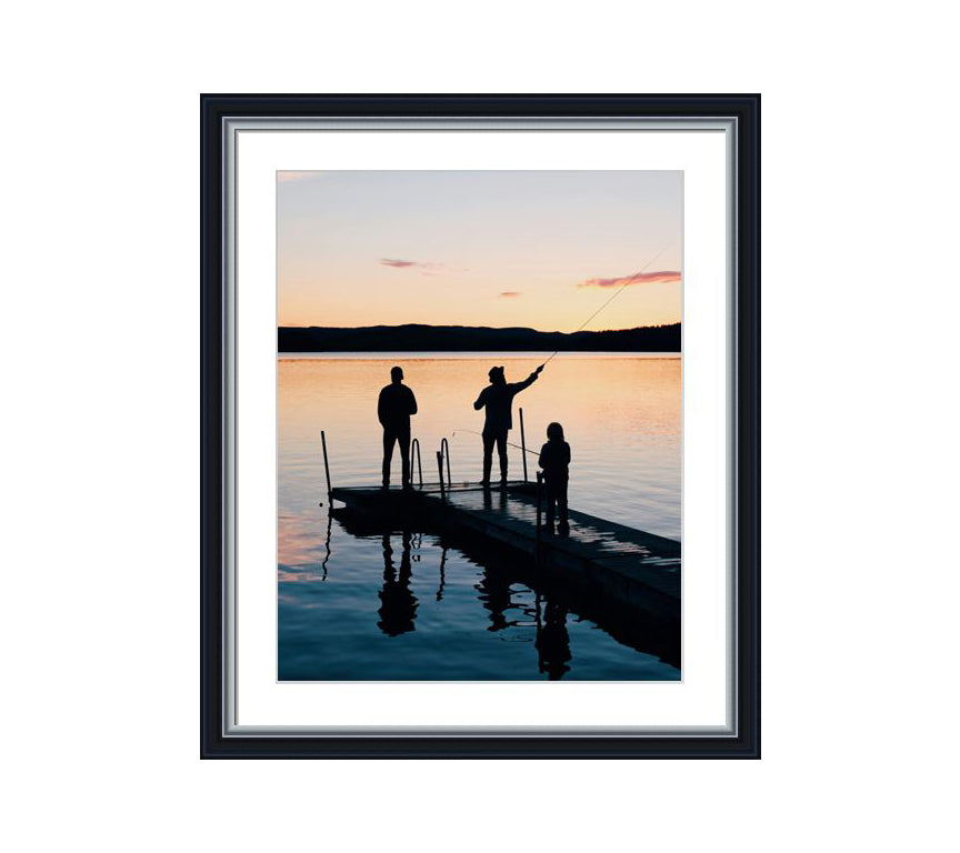 Classic Black wooden frame with silver line