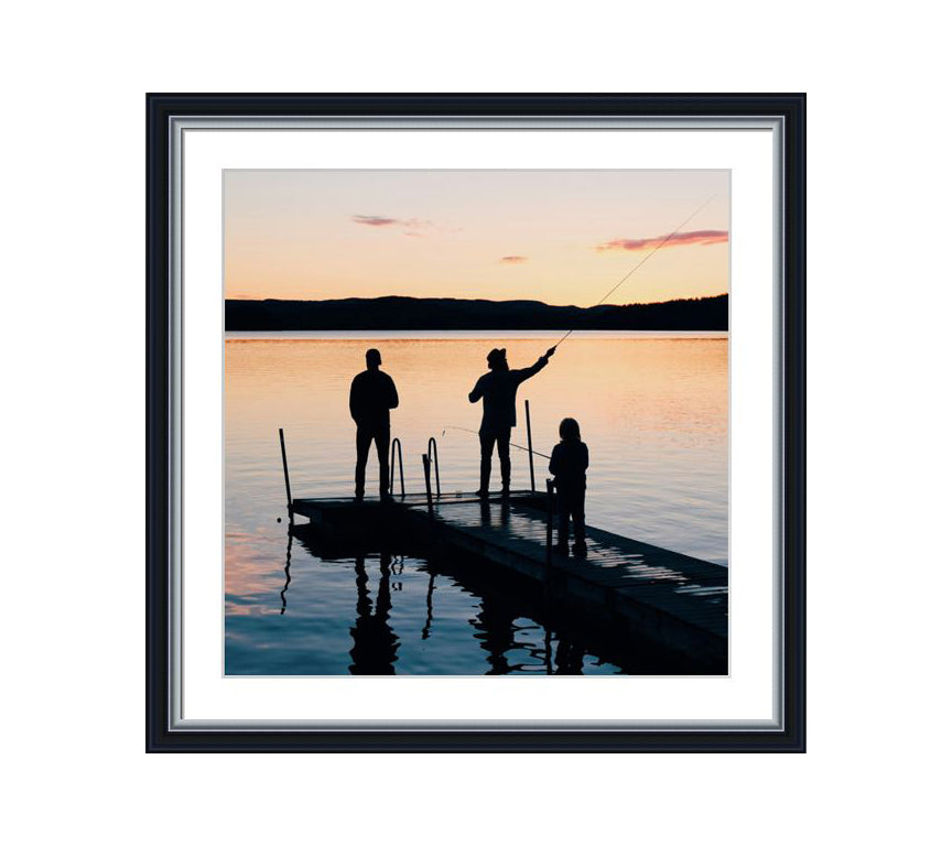 Classic Black wooden frame with silver line