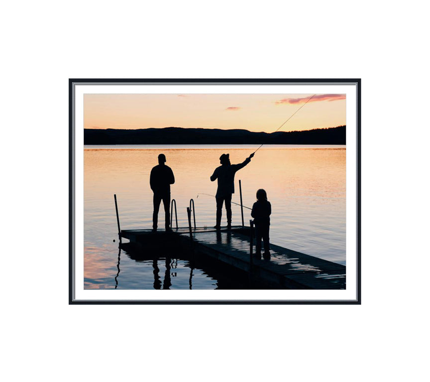 Classic Black wooden frame with silver line