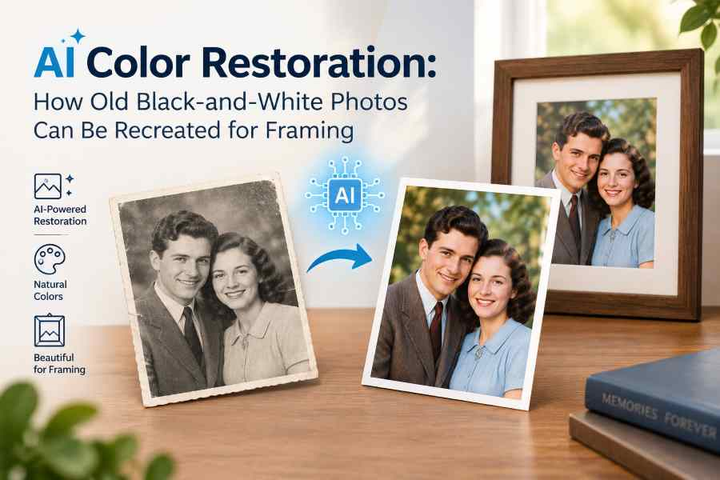 AI Color Restoration: How Old Black-and-White Photos Can Be Recreated for Framing