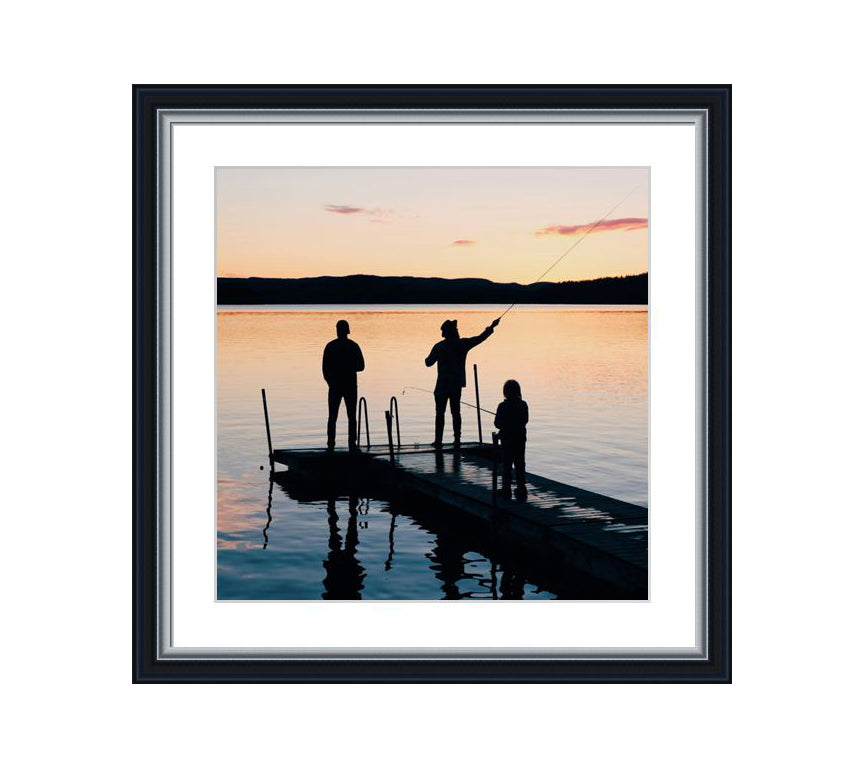 Classic Black wooden frame with silver line