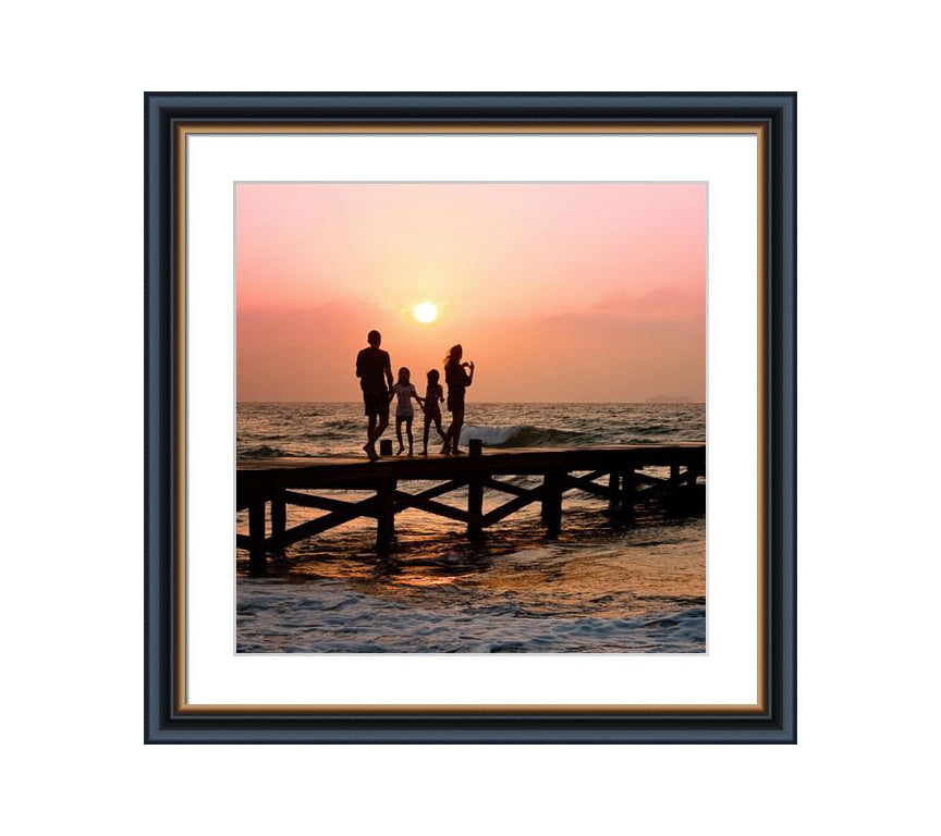 Black frame with golden line