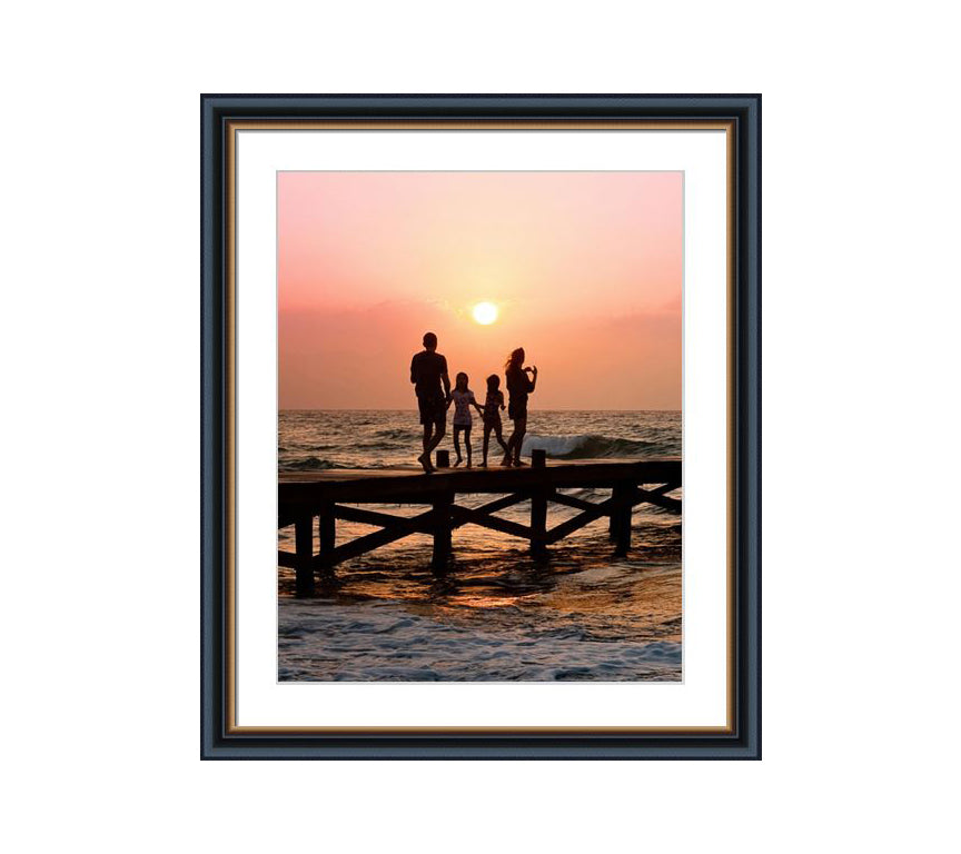 Black frame with golden line
