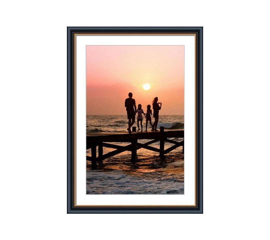 Black frame with golden line
