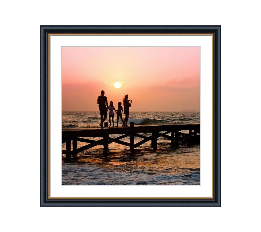 Black frame with golden line