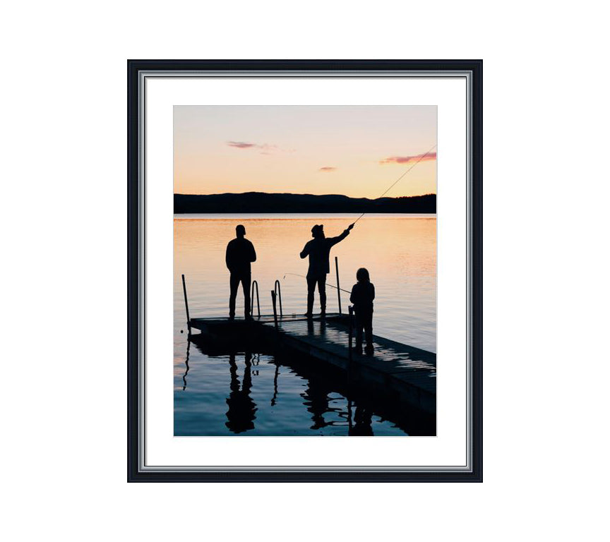 Classic Black wooden frame with silver line