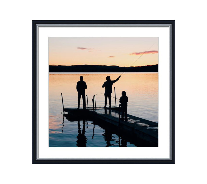 Classic Black wooden frame with silver line