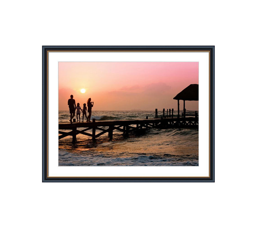 Black frame with golden line