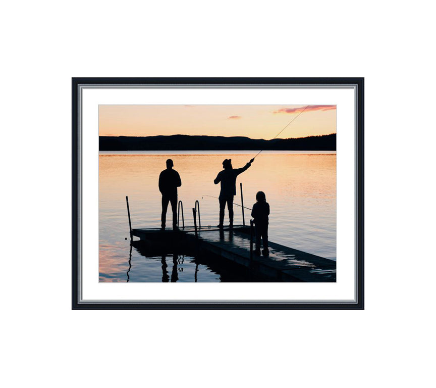 Classic Black wooden frame with silver line