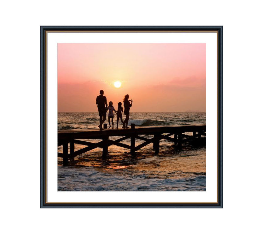 Black frame with golden line