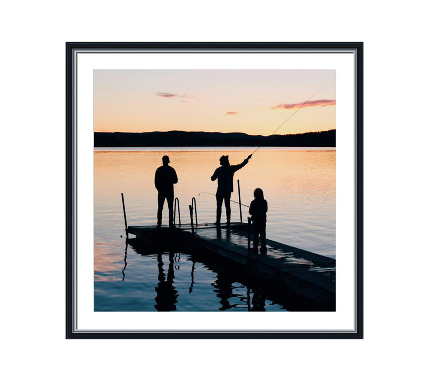 Classic Black wooden frame with silver line