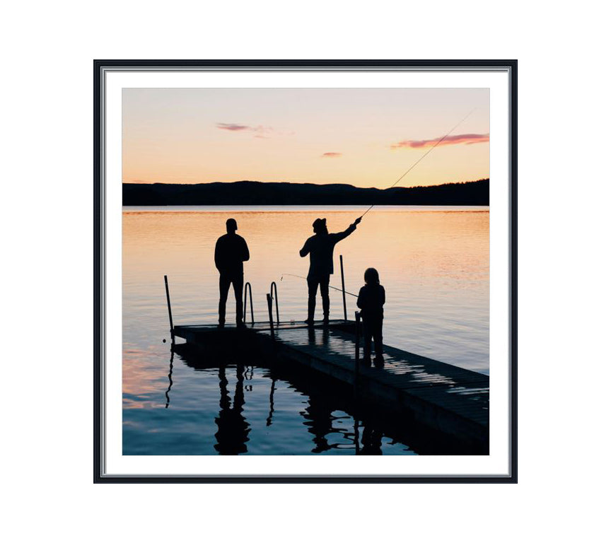 Classic Black wooden frame with silver line