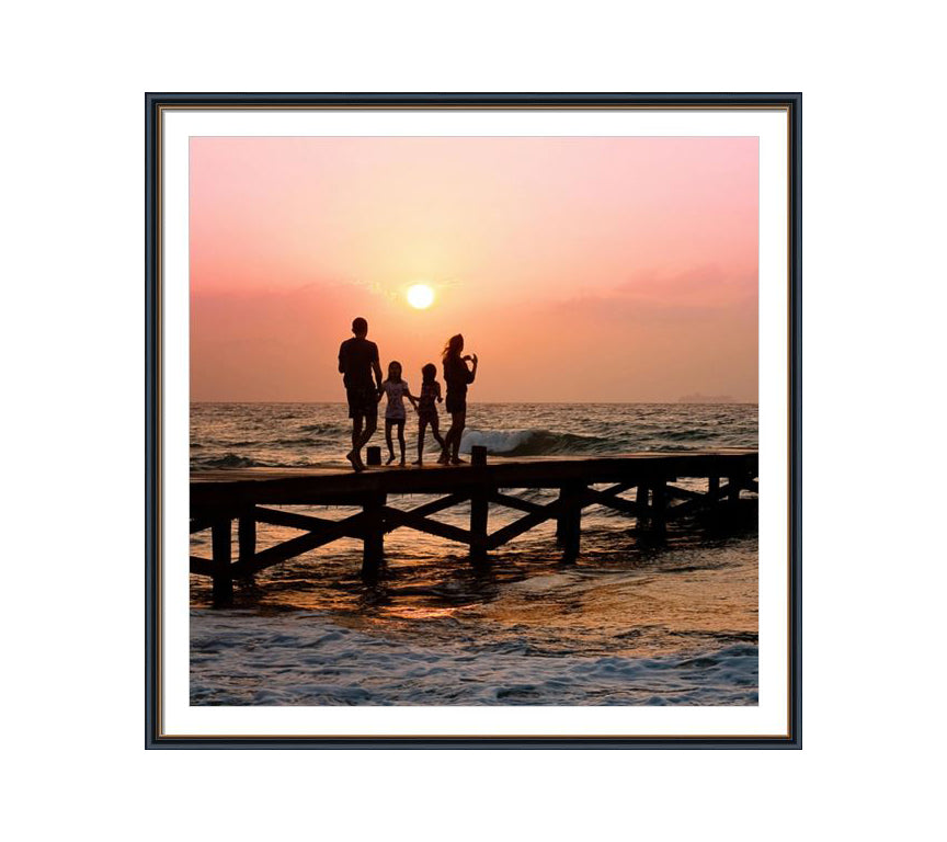 Black frame with golden line