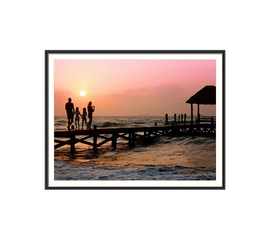 Black frame with golden line