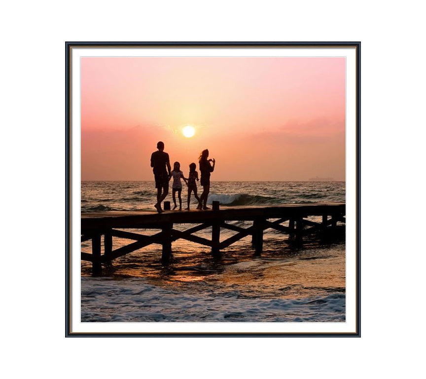 Black frame with golden line