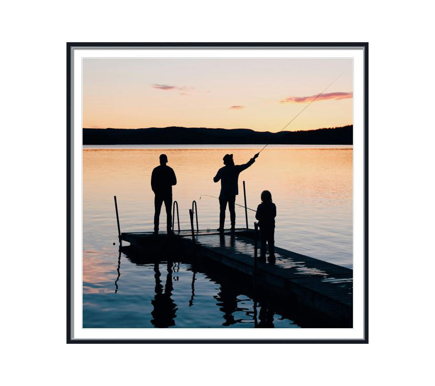 Classic Black wooden frame with silver line