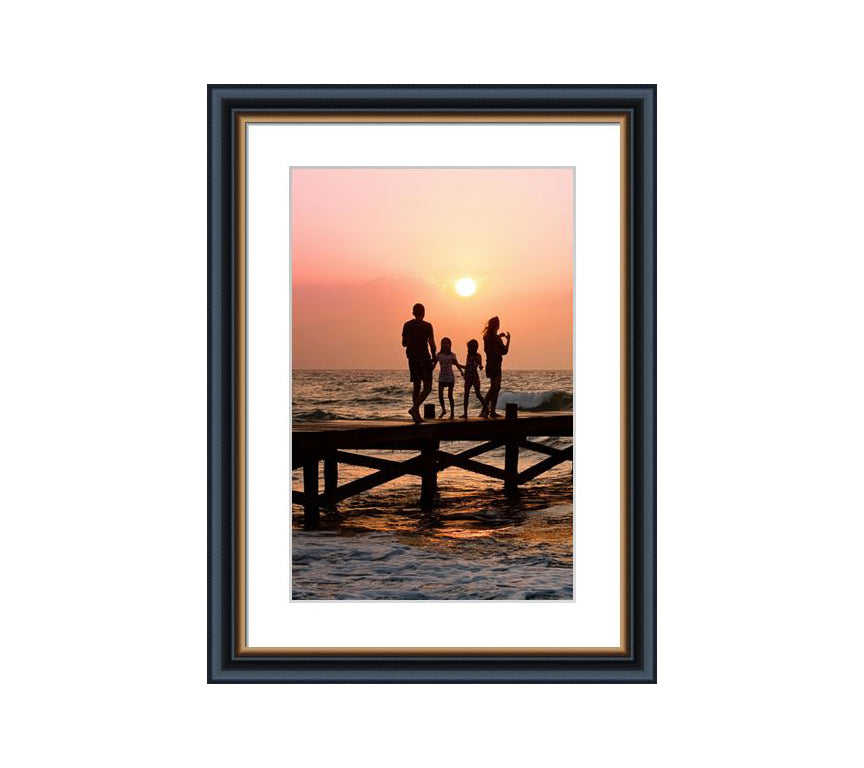 Black frame with golden line